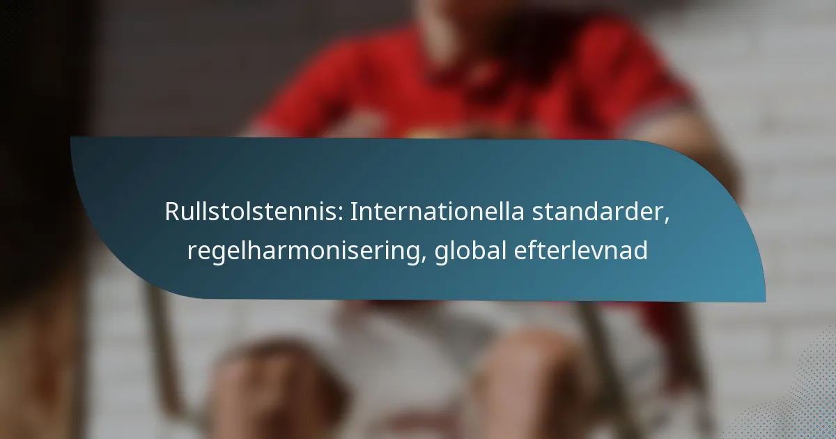 Rullstolstennis: Internationella standarder, regelharmonisering, global efterlevnad
