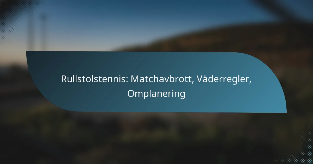 Rullstolstennis: Matchavbrott, Väderregler, Omplanering