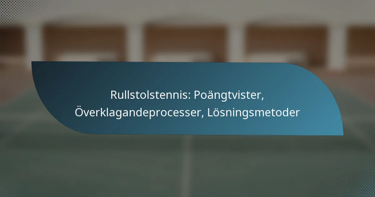 Rullstolstennis: Poängtvister, Överklagandeprocesser, Lösningsmetoder