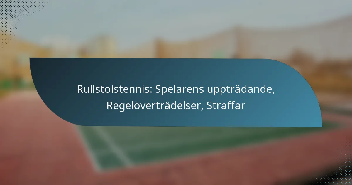 Rullstolstennis: Spelarens uppträdande, Regelöverträdelser, Straffar