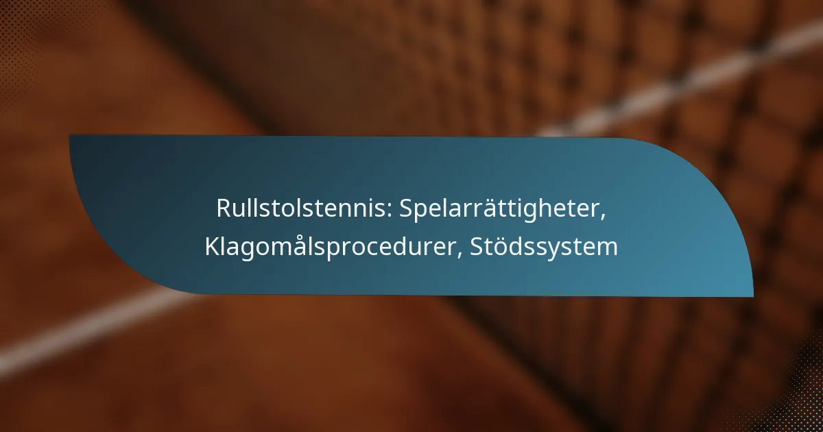 Rullstolstennis: Spelarrättigheter, Klagomålsprocedurer, Stödssystem