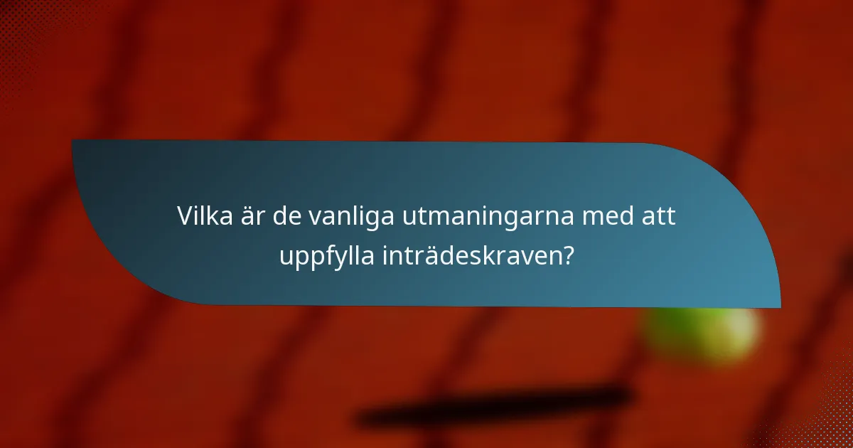 Vilka är de vanliga utmaningarna med att uppfylla inträdeskraven?